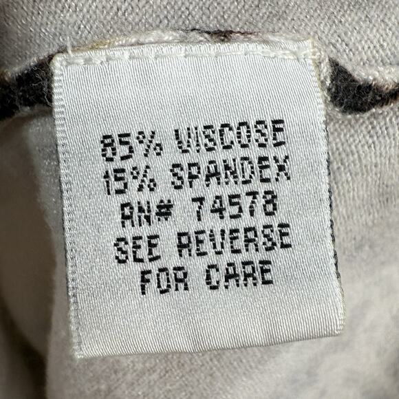 Cache animal artsy pattern knit high neck top size large Brown Gold Long Sleeve - Picture 9 of 11